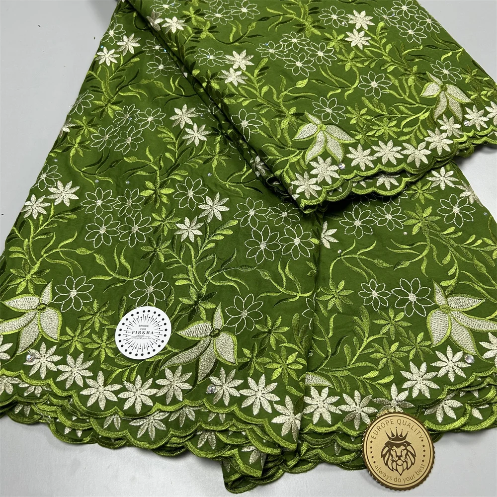 

Африканская швейцарская вуаль 5 ярдов, кружевная ткань, вышивка Lafaya, высокое качество с камнями, сухой 100% хлопок, для свадьбы