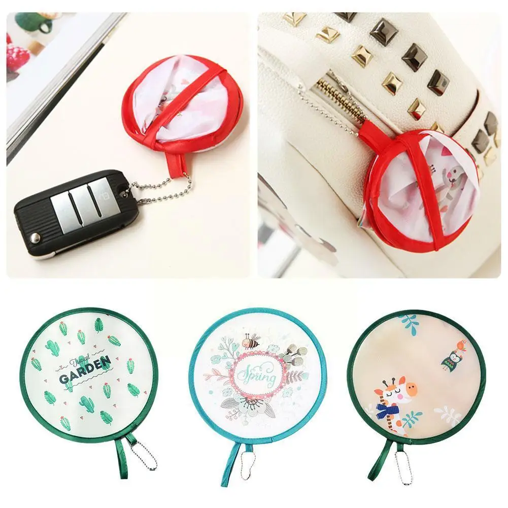 

Mini Portable Folding Fan Portable Cartoon Pocket Cloth Flower Round Foldable Fan Fans Fan Creative Silk Embroidery Gift W0T2