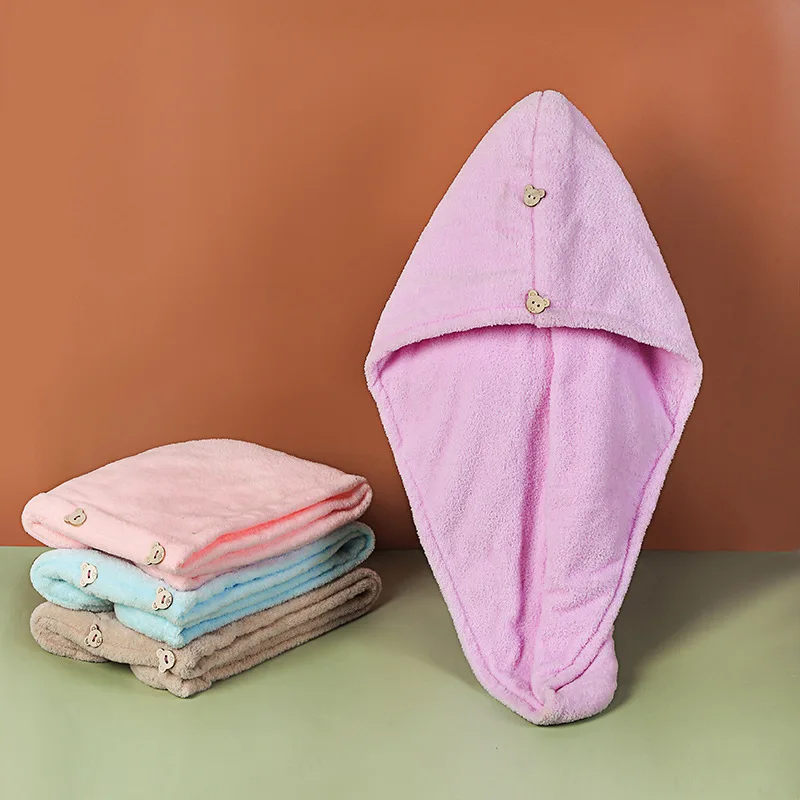 

Dry hair cap women super absorbent fast dry wipe hair pack bandana hat wash hair hat fast dry hair towel shower cap 2PCS