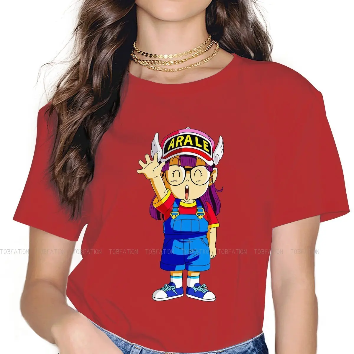 

Hello Women Tshirts Dr Slump Robot Anime Aesthetic Vintage Female Clothing Big size Cotton Graphic Short Sleeve