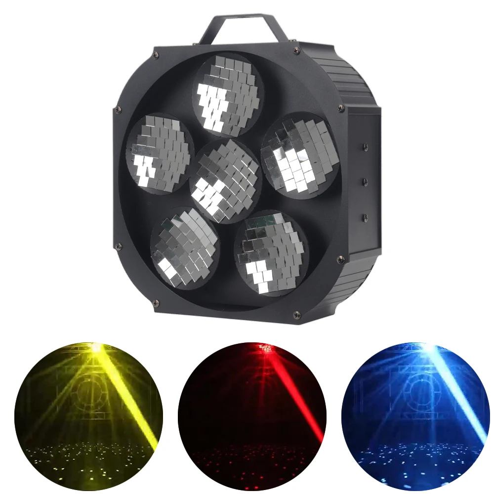 Серебряный 6-глазный отражатель стеклянный зеркальный шар световой диско-шар