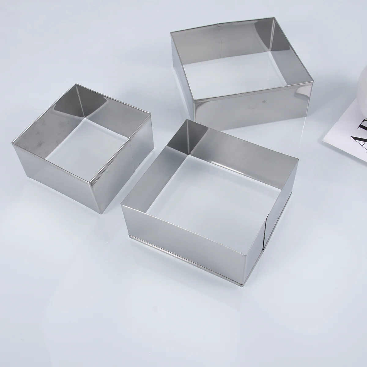 

3Pcs Stainless Steel Square Metal Square Square Dough Dessert Ring Square