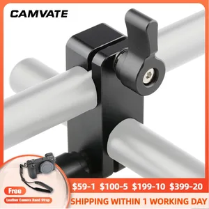 Адаптер CAMVATE с двойным стержнем, поворот на 90 градусов, под прямым углом, для DSLR-камерывидео, 15 мм