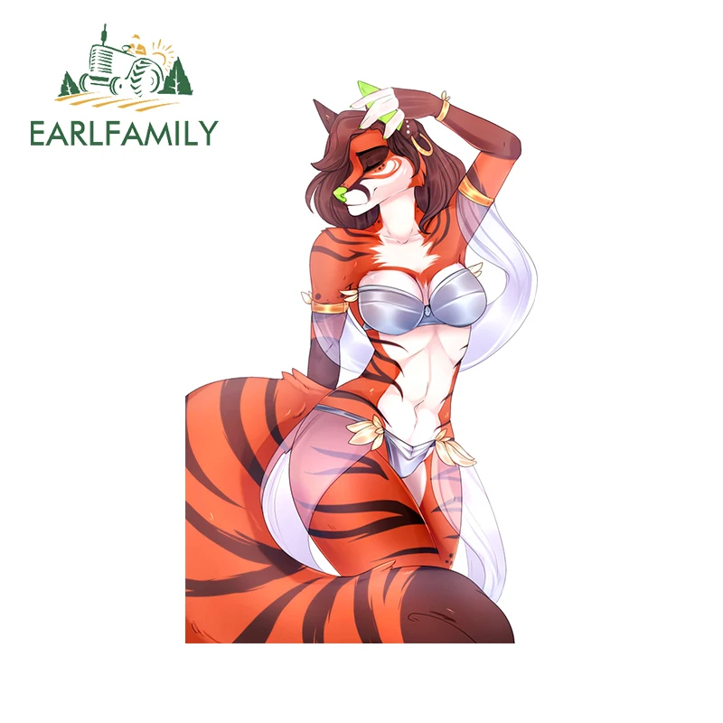 

EARLFAMILY пушистая оранжевая лиса кемпер автомобильные наклейки модные окклюзионные царапины JDM автомобильные аксессуары практика водонепроницаемая наклейка