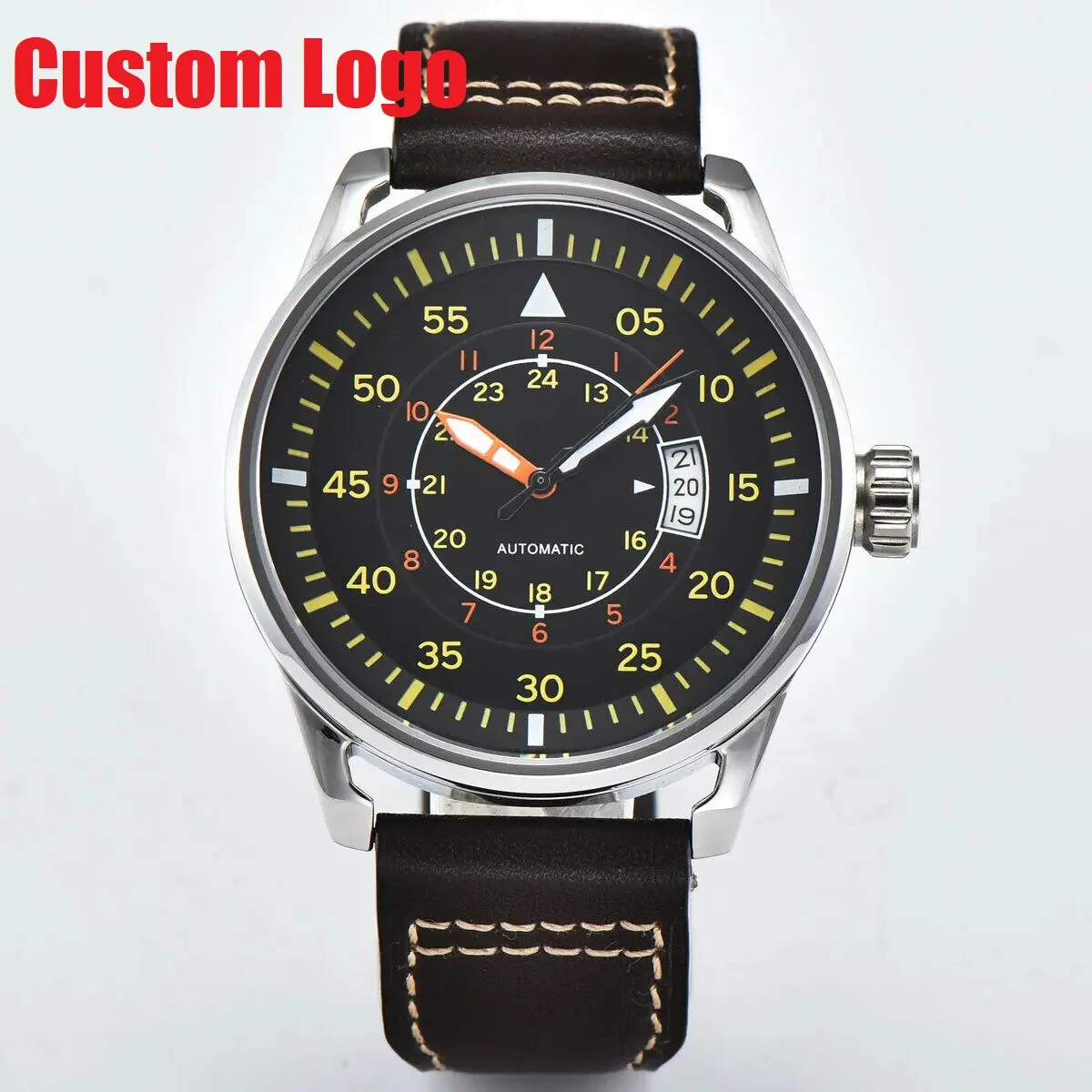 Автоматические механические часы Bliger 44 мм стерильный циферблат сапфировое