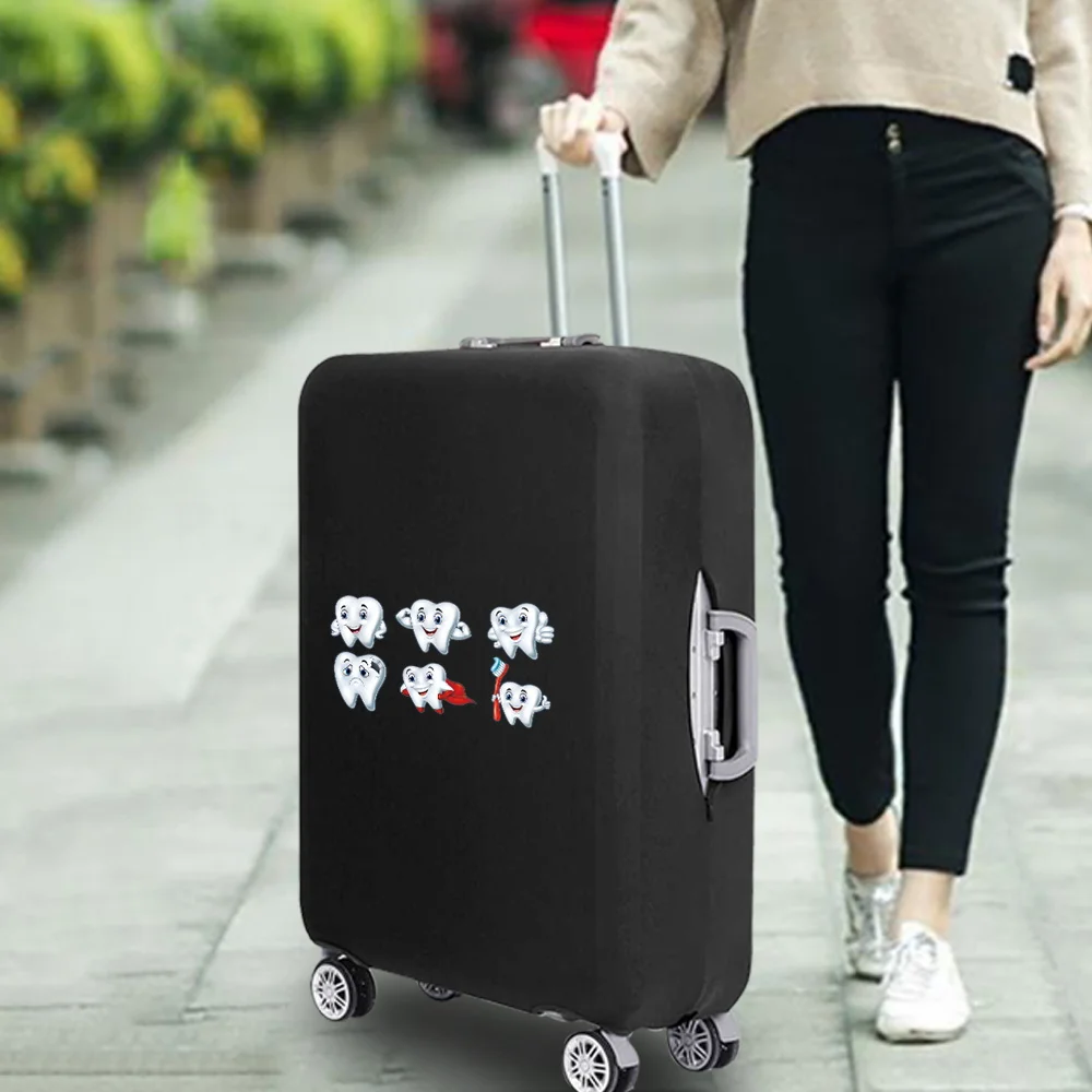 New Teeth Print Suitcase Cover Luggage Protective Cover Cartoon Elastic Dust Bag Case for 18-32 Inch Trolley Travel Accessories