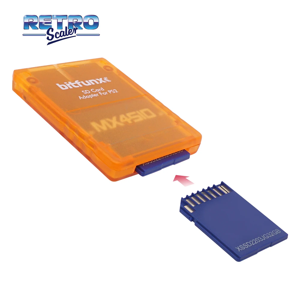Адаптер для SD-карты RetroScaler MX4SIO SIO2SD игровых консолей PS2 + карта Fortuna 64 Мб FMCB OPL1.2.0