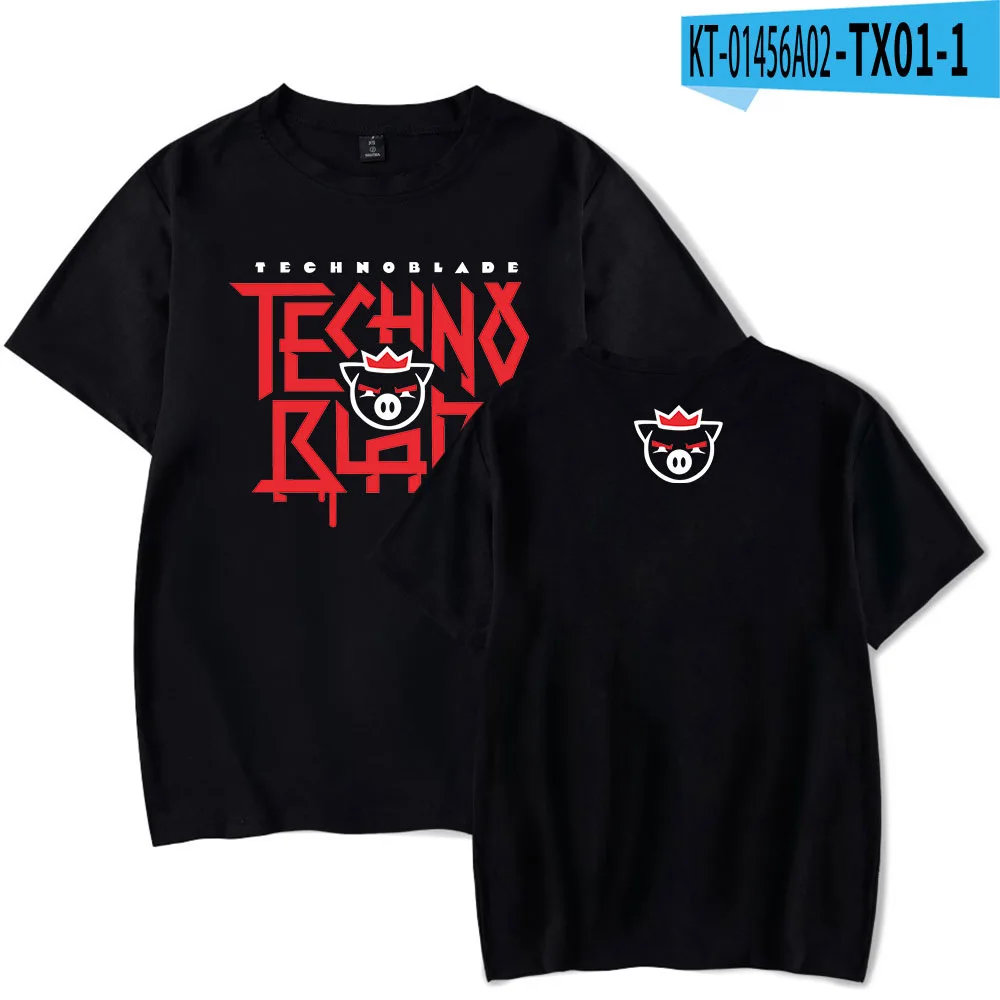 

Футболка Technoblade из чистого хлопка с принтом, летняя детская футболка с коротким рукавом и круглым вырезом для мальчиков, мужская и женская ф...