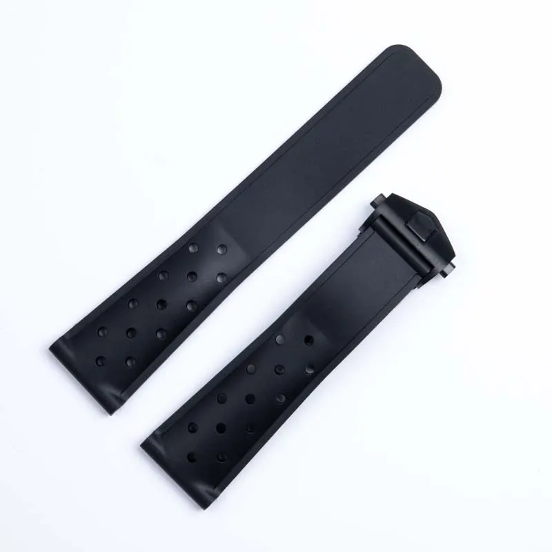 22mm Breathable Silicone Watchband for TAG heuer F1 CAZ201 WAZ2113 CAZ1010 Watch Strap Soft Rubber Bracelet and folding buckle