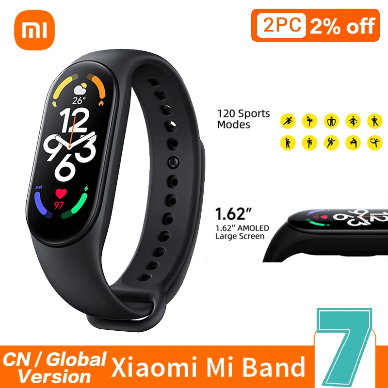 

Xiaomi Mi Band 7 Smart Bracelet AMOLED Screen Miband 7 Smart Watch 5 Atm Waterproof Smart Band Bluetooth Waterproof Smart Band