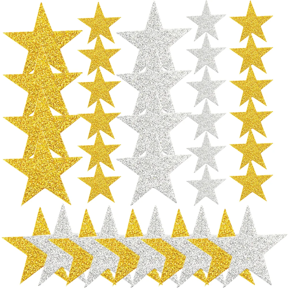

200 Pcs Star Stickers Golden Kids Crafts Christmas Decorations Eva Five-pointed Child