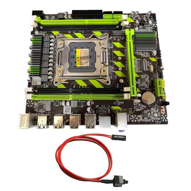 

X79 X79G Motherboard with Switch Cable LGA2011 M.2 DDR3 RECC Memory 8 USB PCIE16X SATA3.0 for Xeon E5 Core I7 CPU