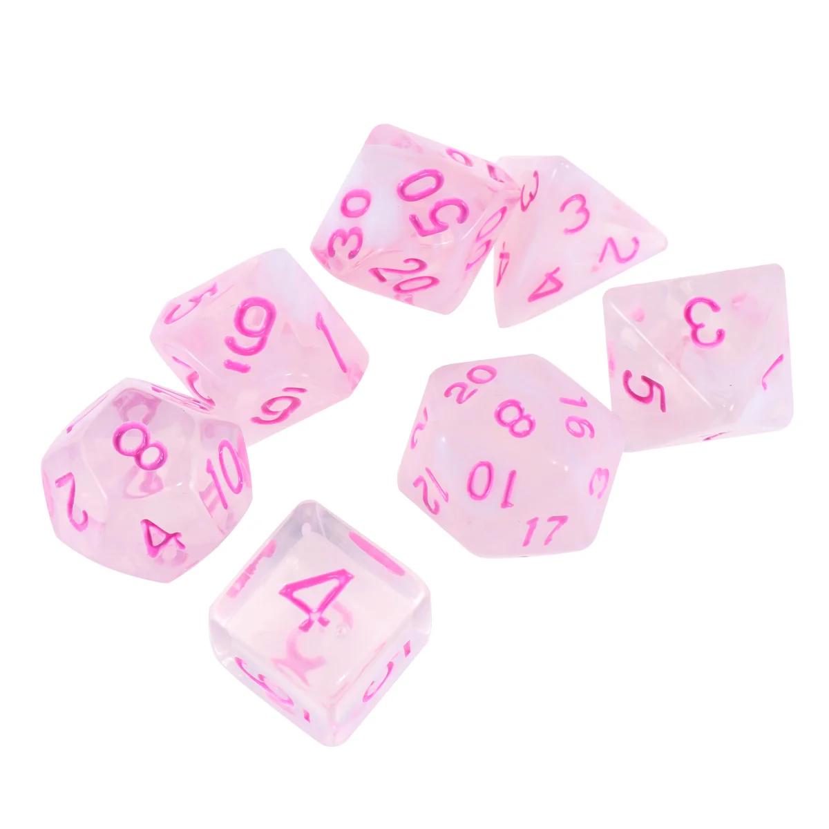 

7PCS Polyhedral Dices Set Clear Game Dice Dice for Leisure