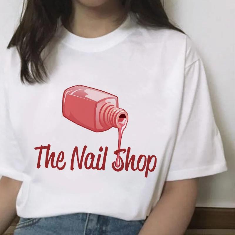 

Funny lipstick printing white T-shirt female Harajuku tee shirt comfortable fashion beautiful cute summer women' s t-shirt