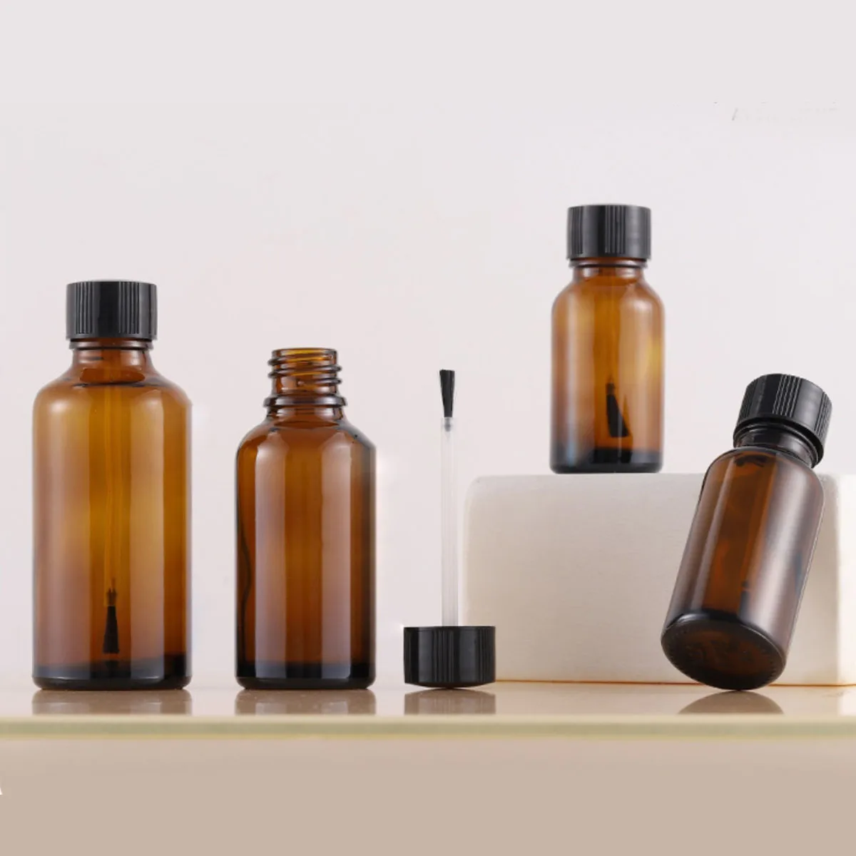 5 мл 10 15 20 30 янтарный/прозрачный многоразовый флакон для лака ногтей горшки