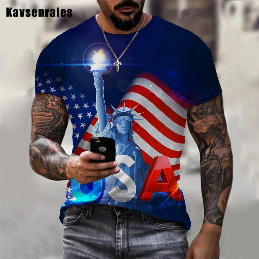 

American Flag Printed 3D T Shirts Men Women 2022 Fashion Casual Cool Short Sleeve O-Neck Tee Shirts