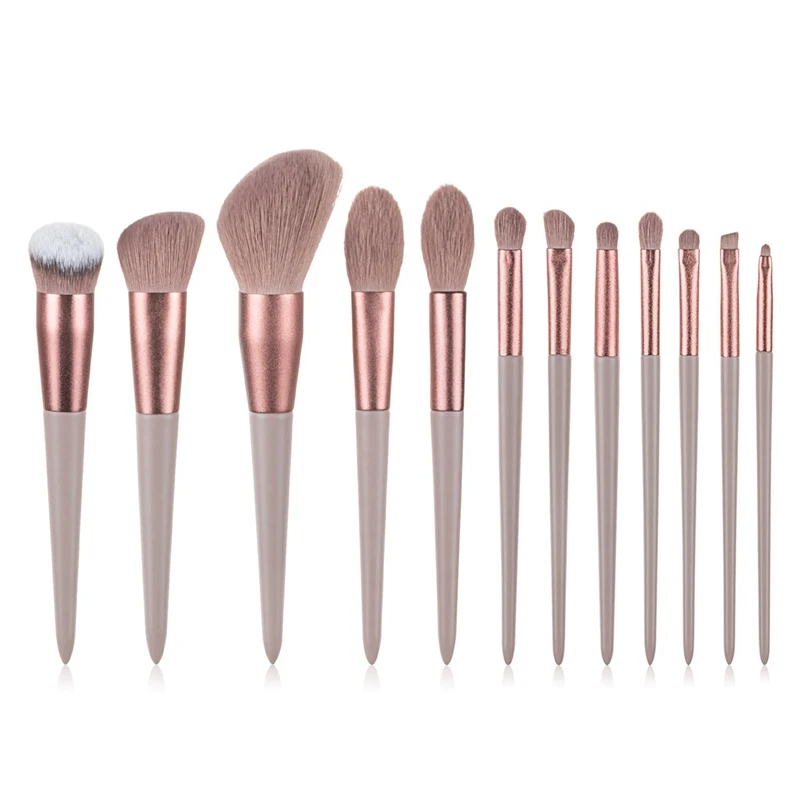 

12Pcs Champagne Gold Makeup Brushes Set For Foundation Powder Blush Eyeshadow Blending Cosmetic Tool