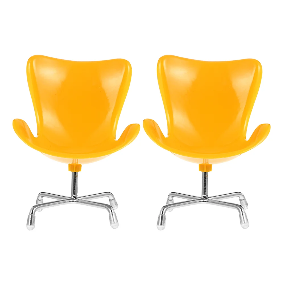 

2Pcs Miniature Swivel Armchair Furniture Model Miniature House Pretend Play