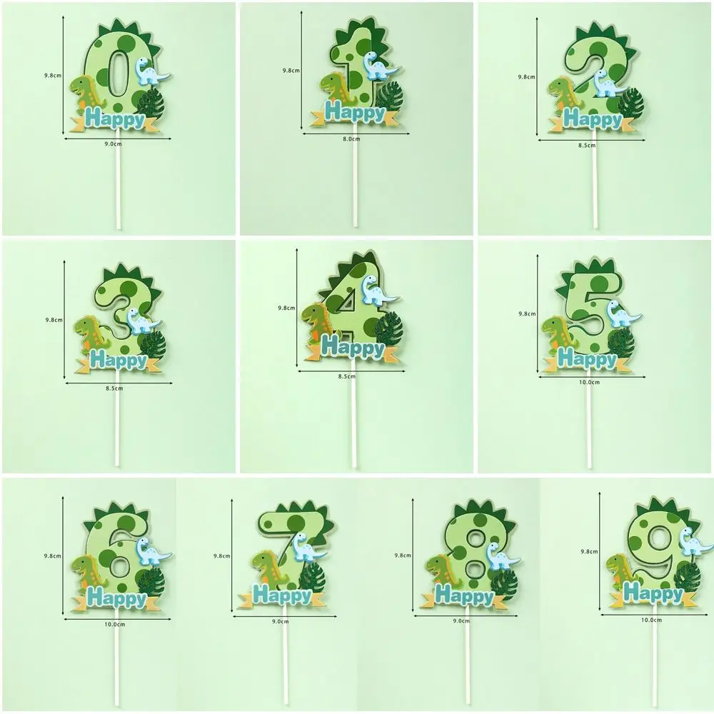 Топпер Для Торта На День Рождения Цифры 0-9 Пальмовые Листья Динозавра Тема