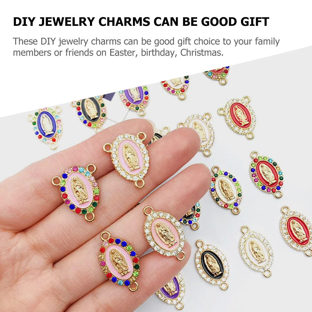 24 Pcs Key Chain Virgin Mary Jewelries Charms Jewelry Making Keychain Costume Jewlery Pendant Necklace Alloy DIY Accessories