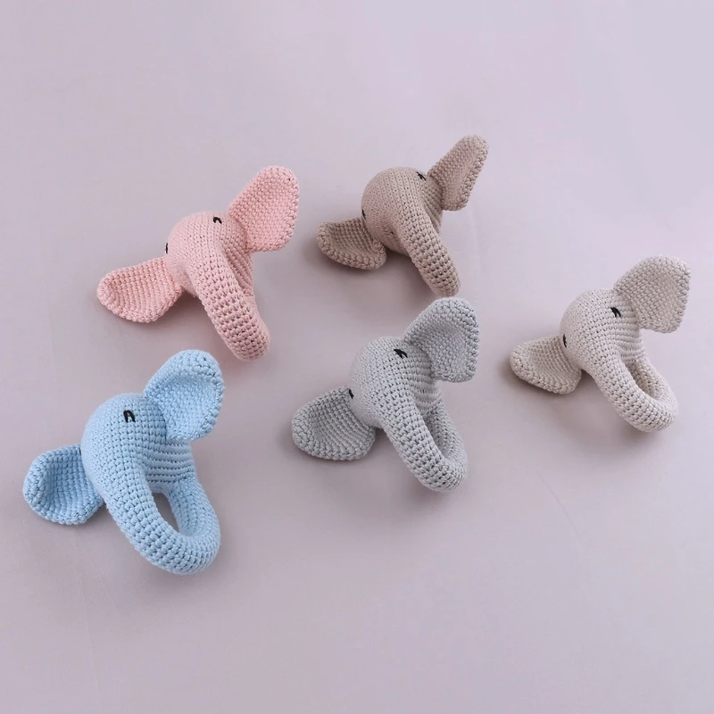 

Cute Elephant Shaped Toy Doll Crochet Early Educational Toys Bed/Sofa Accompany Supplies Cotton Made