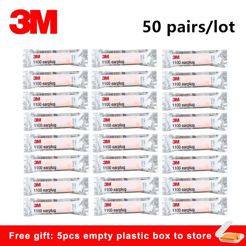 50 пар/лот 3M 1100 шумовые беруши оригинальные защитные приспособления auditivos губка