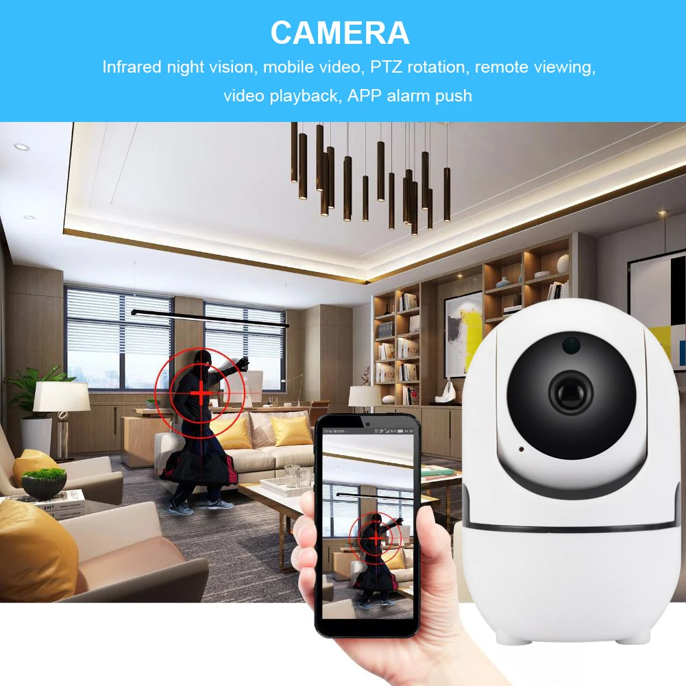 

Smart Home Network Camera Infrared Night Vision Wireless Wifi Camera Mobile Video Two-way Intercom for Home Living Room Bedroom