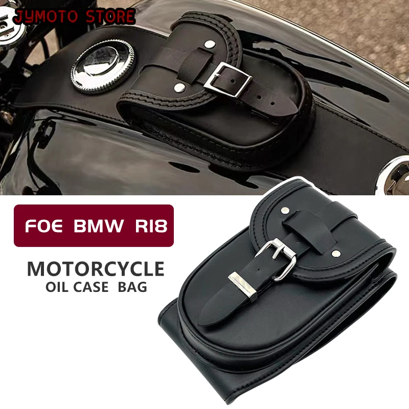 Motorcycle Fuel Tank Bag For BMW R18 R18 Waterproof Luggage Bag PU Leather Storage Luggage Saddle Bag Black