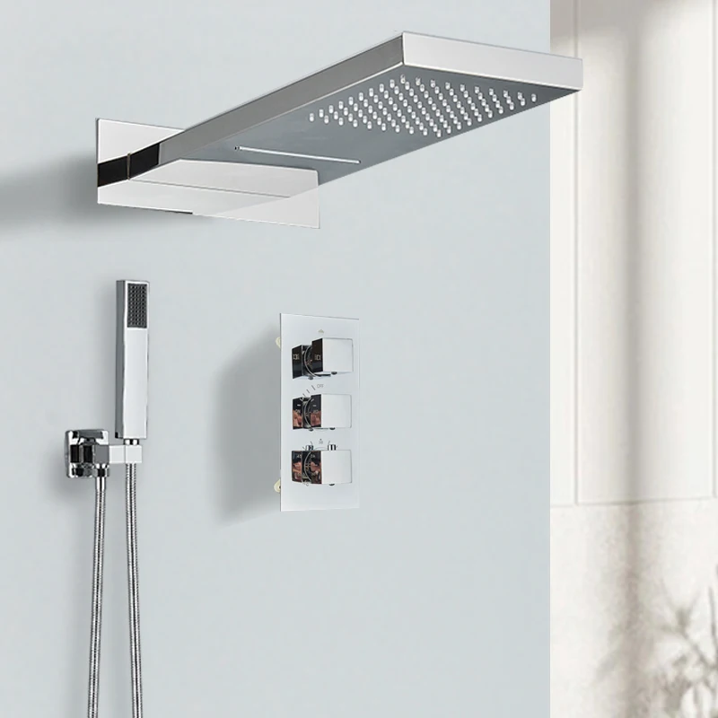 

Wanmivezlo Термостатический смеситель для душа "Водопад", матовый черный