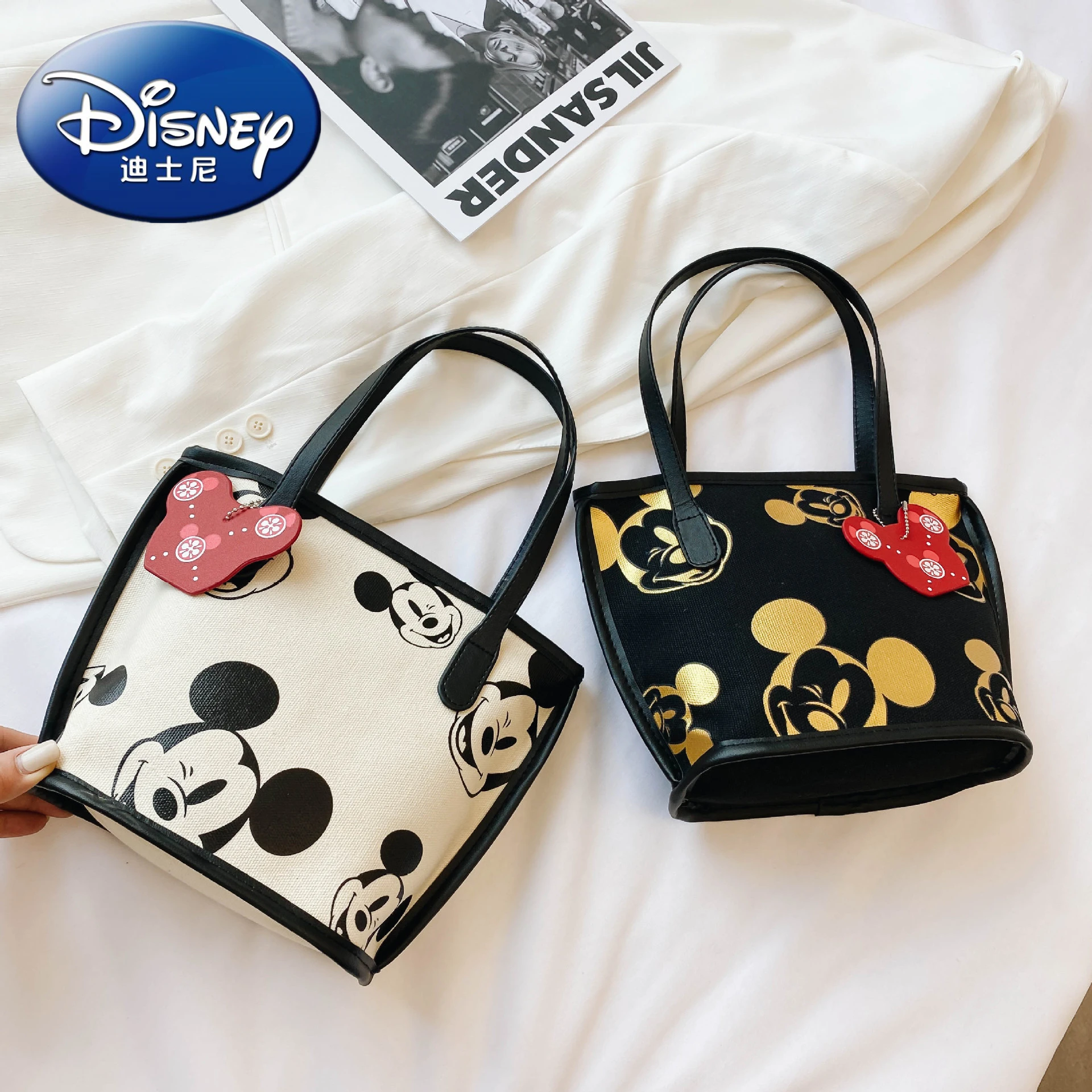 

Модная холщовая маленькая сумка с изображением Микки-Мауса из мультфильма