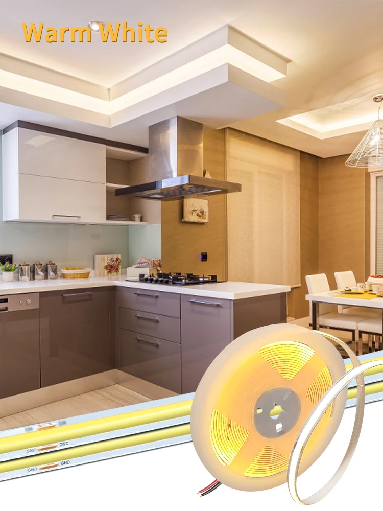 

COB LED Strip Lights 3000K 4500K 6500K 12V 24V 10M 5M 3M 2M 1M 320LEDs/M