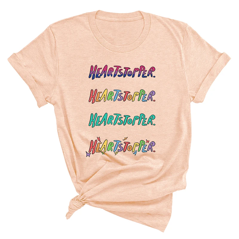 

Heartstopper Rainbow Tshirt Nick and Charlie Romance 2022 New TV Series Fans T Shirt Women Harajuku Cotton Tees Unisex T Shirt