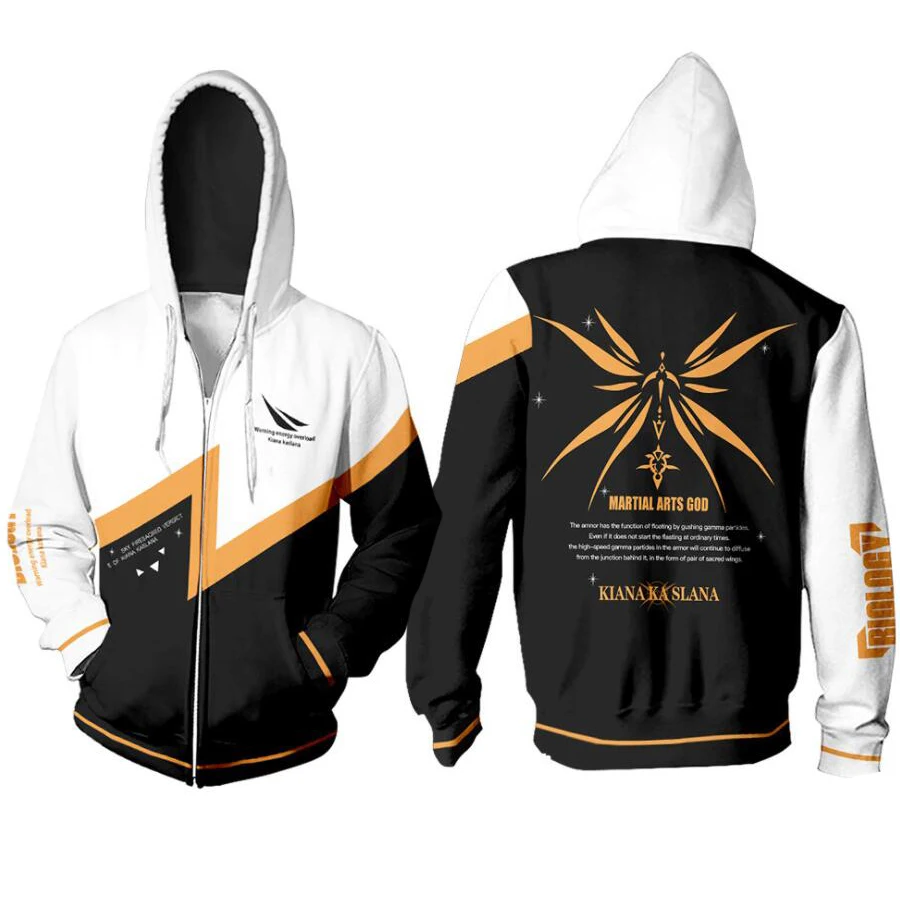 

Anime Honkai Impact 3 Cosplay Costume Kiana Kaslana Raiden Mei Yae Sakura Fu Hua Unisex 3D Hoodies Zipper Jackets Sweatshirts