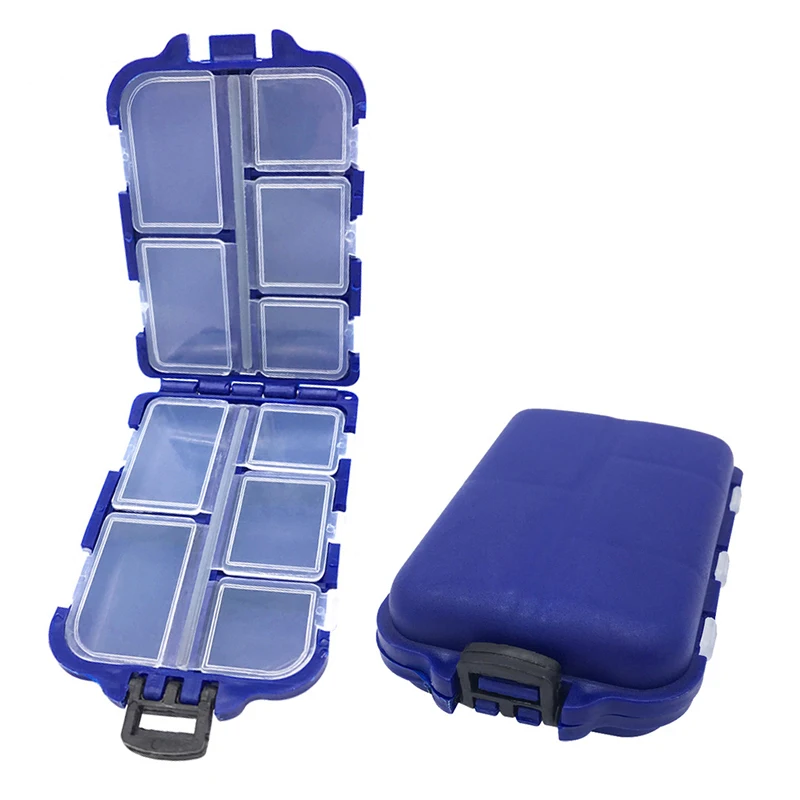 Дорожный удобный контейнер для лекарств 10 отделений органайзер таблеток 1 шт. |