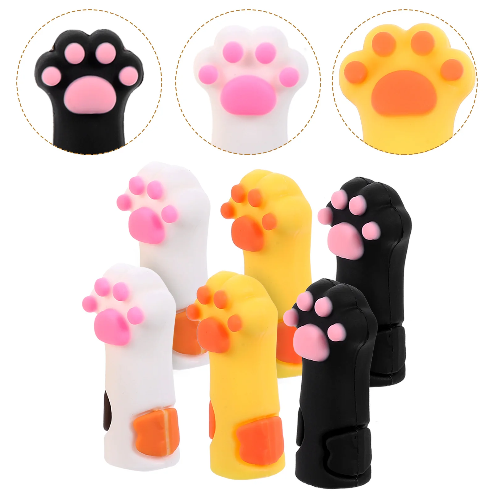 

6 Pcs Pen Case Lovely Covers Extender School Supplies Shields Silicone Protectors Holders Toys Scissors