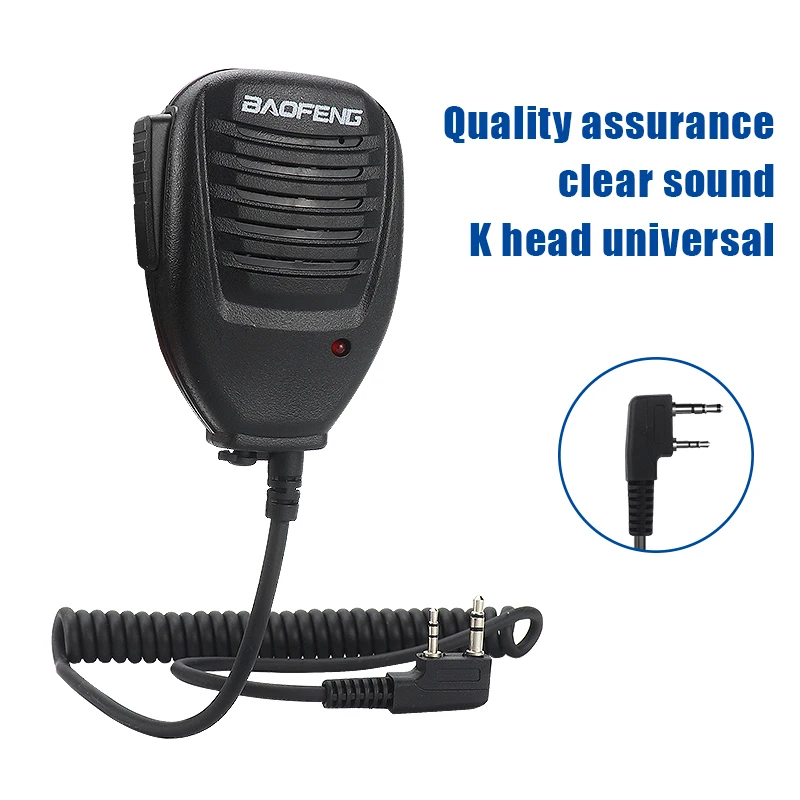 BAOFENG Walkie Talkie Microphone Speaker K Plug Shoulder PTT for Baofeng UV5R BF888S 388A Retevis TYT Kenwood Two Way Radio
