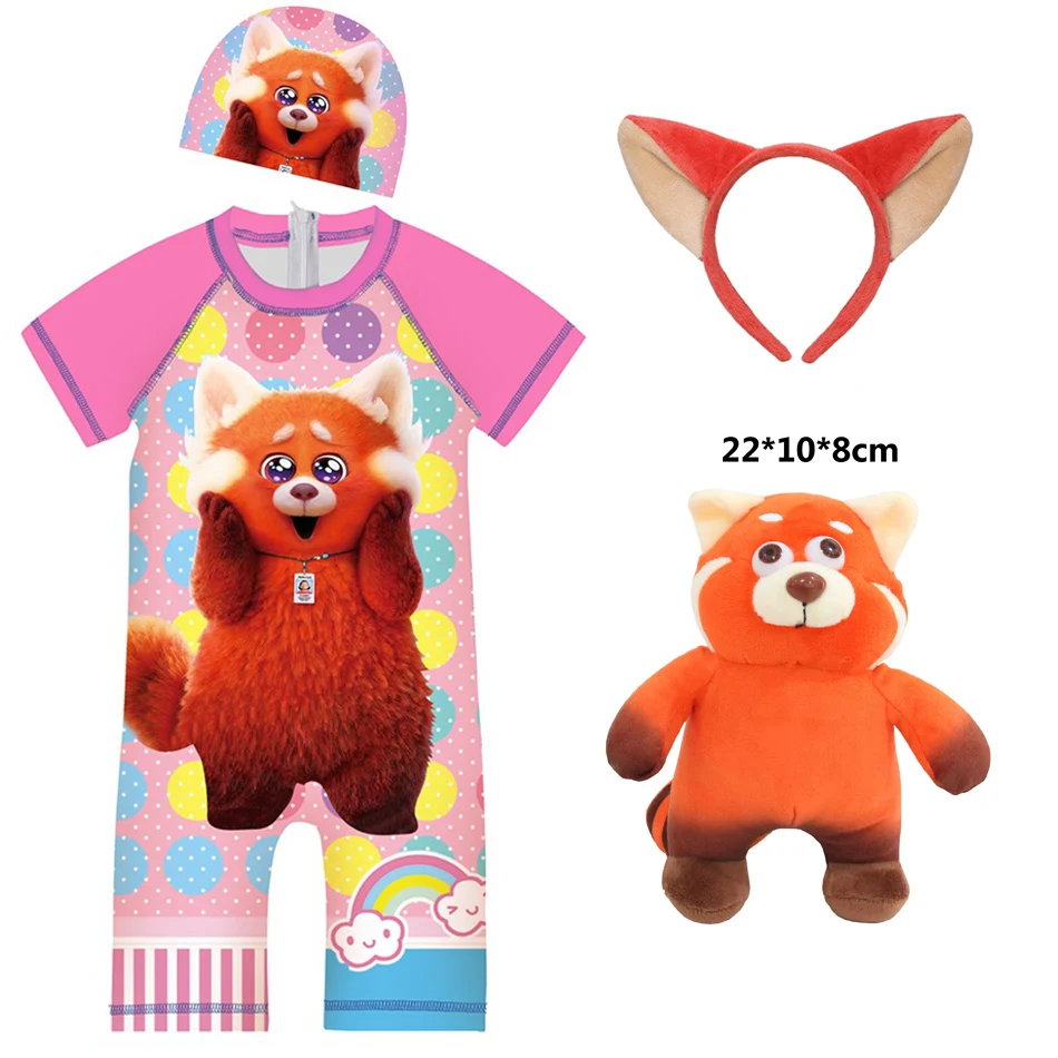 

Disney Turning Red Costume 2 Pcs Bikini Suits for Girls Mei Red Swimsuit Children Swimwear Bathing Suit Holiday Jumpsuit Spot
