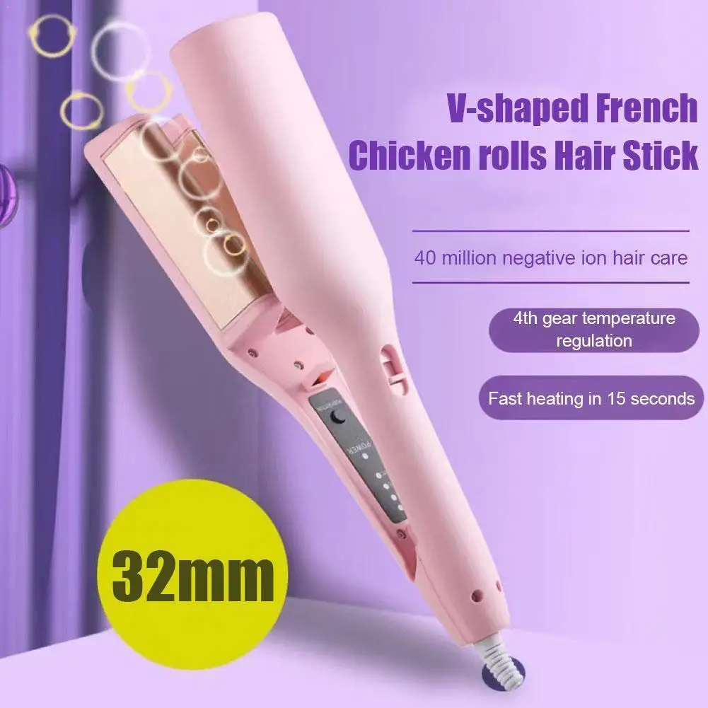 

220V Curling Iron Portable Cute Big Wave Hair Curler Rolls Waver Hair Curler Heating Hair Fast Egg V2N1
