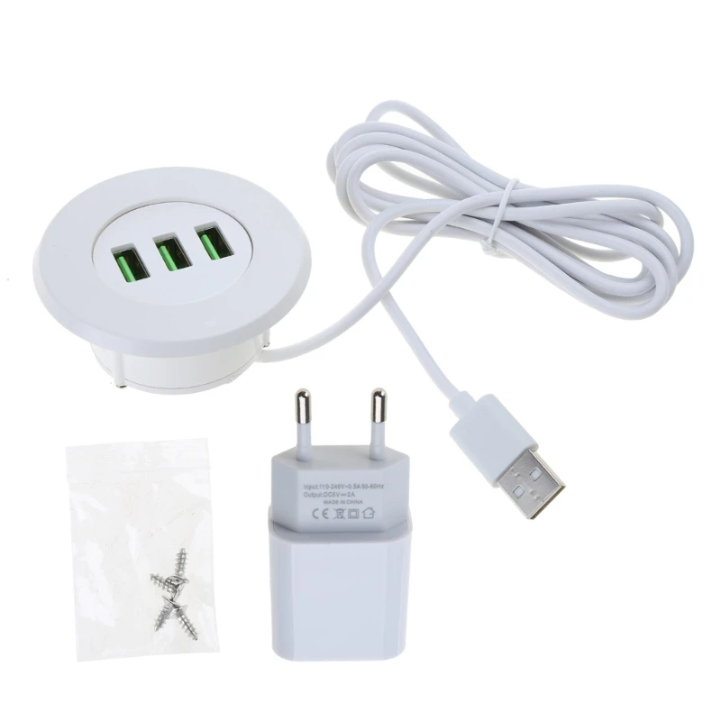 Настольная втулка питания с USB 2-дюймовой настольной розеткой и зарядной станцией