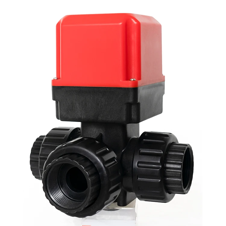 

DN25 PVC 3 Way Motorized Ball Valve PVC Automatic Ball Control With Manual Valve And PVC Check Valve