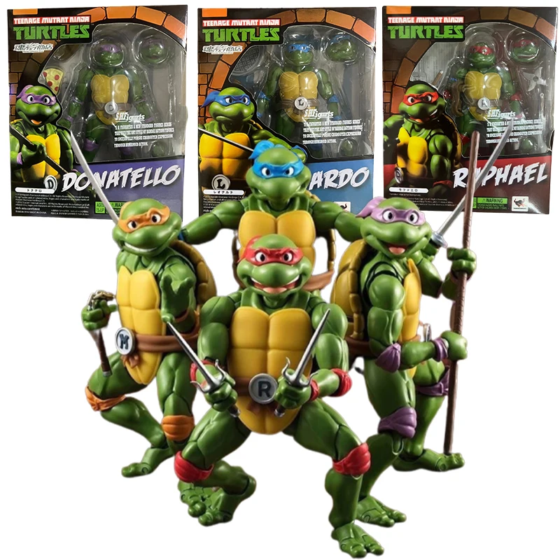 

TMNT SHF Figuras Toys Teenage Mutant Ninja Turtle Action Figure Anime Leonardo Raphael PVC Collection Model Doll Gifts for Kids