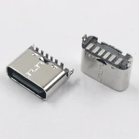 50pcs 6p micro usb jack 3 1 type c 6pin female connector 180 degree smd for mobile phone charging port charging socket