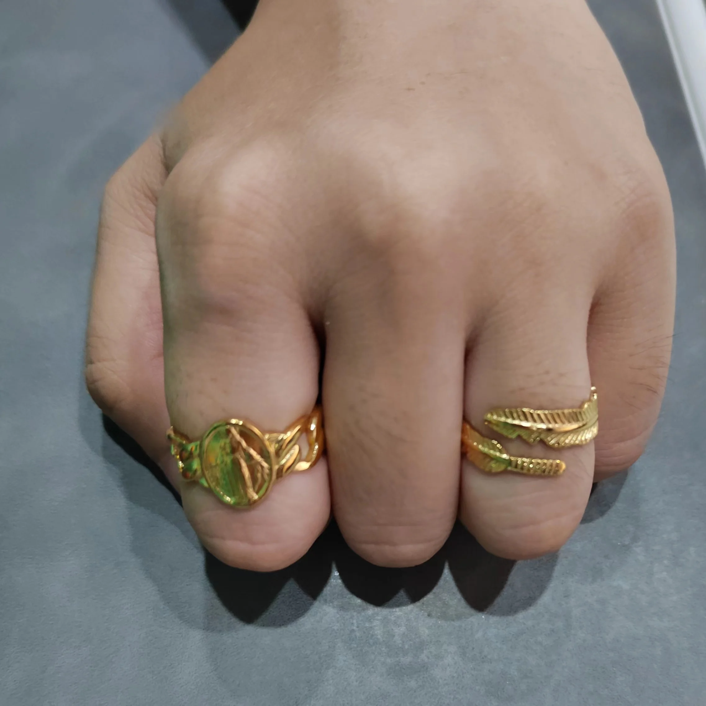 

HIBODY Bohemian Gold Chain Rings For Women Fashion Coin Heart serpentine Rings Party 2022 Trend Jewelry Gift