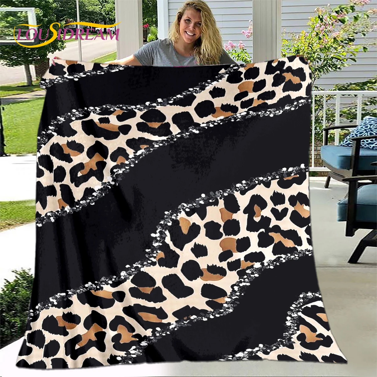 

Classic Leopard Print Series Blanket,Flannel Blanket Throw Blanket,Warm Blanket for Living Room Bedroom Beds Sofa Travel Gift