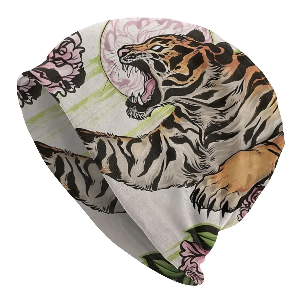 

Tiger Autumn Female Warm Beanies Double Used Windproof Bonnet Hats