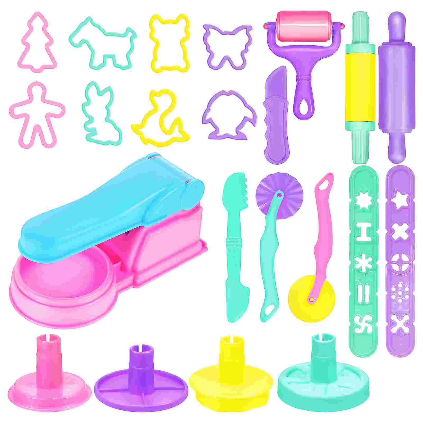 

22 Pcs Dough Mold Press Tools Plastic Suite Molds Making Modeling Clay Animal Child Pottery and pottery