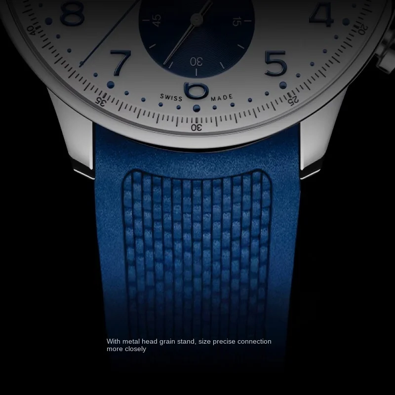 Фото Сменный резиновый ремешок FKM 20 мм для португальского хронографа IWC Ref. 3716 Ремешок для часов Черные мужские часы №2