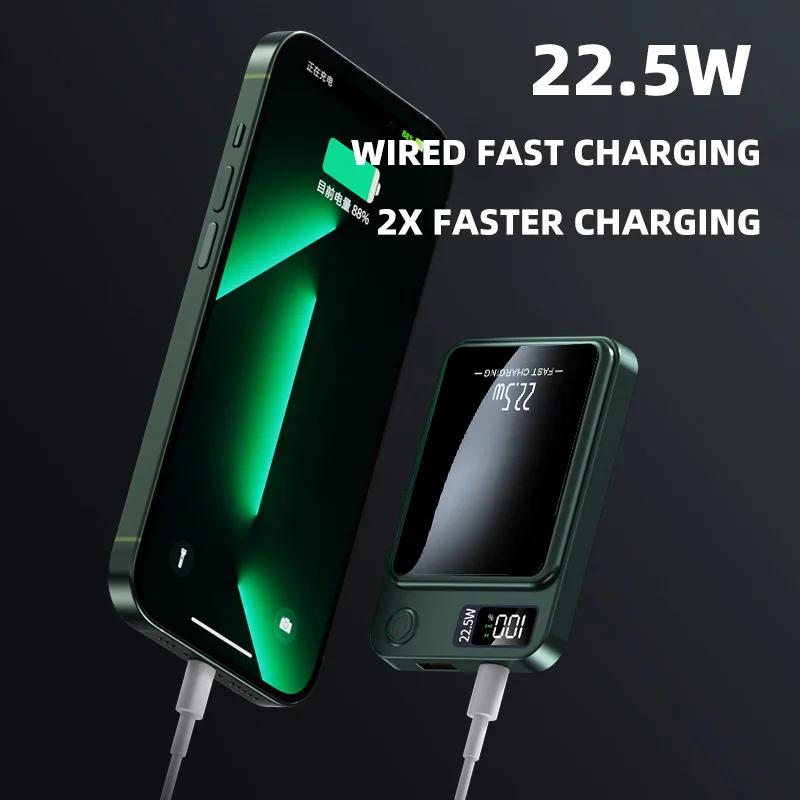 PD 22.5W Wireless Fast Charging External Battery Super Magnetic Power Bank 15W Portable Charge Power bank For iphone 14 Huawei