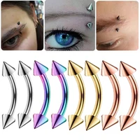 1 pair titanium steel eyebrow nails tapered eyebrow piercing curved barbell lip ring earring body piercing ring piercing jewelry