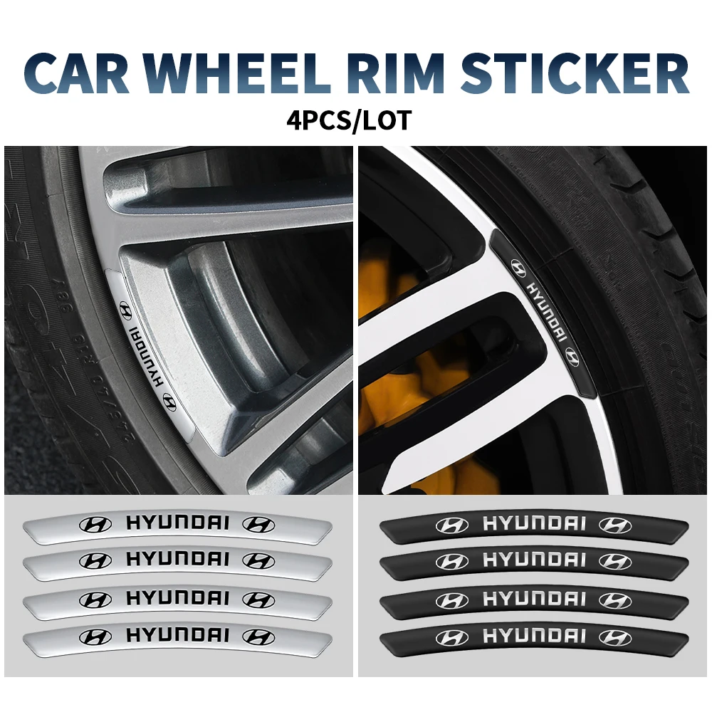 4 шт. автомобильные шины алюминиевые металлические полоски наклейка для Hyundai Sonata